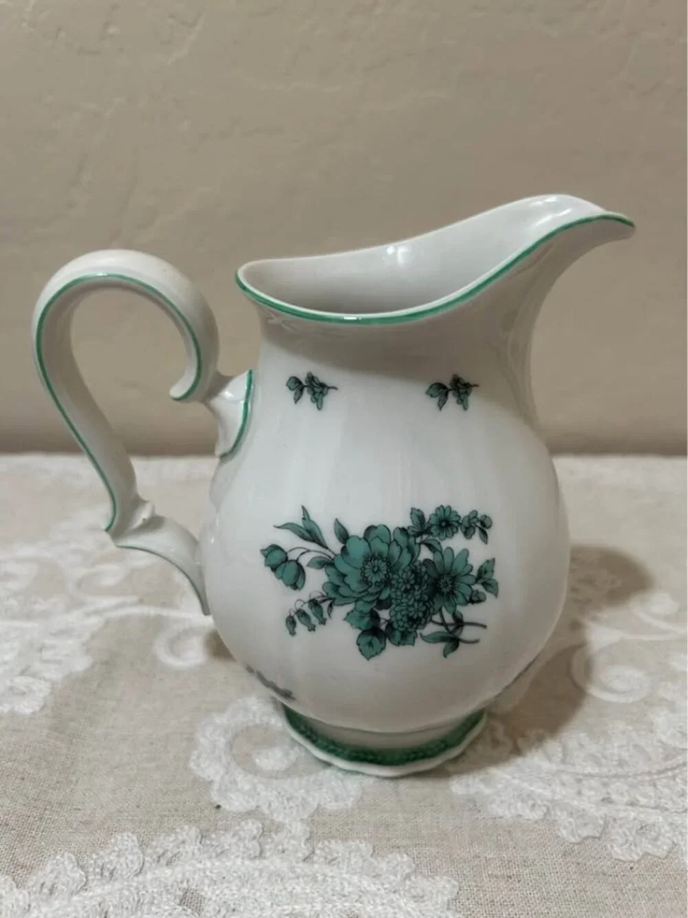 Vintage Rosenthal Creamer in the Green Bloom Pattern Chippendale Collecection